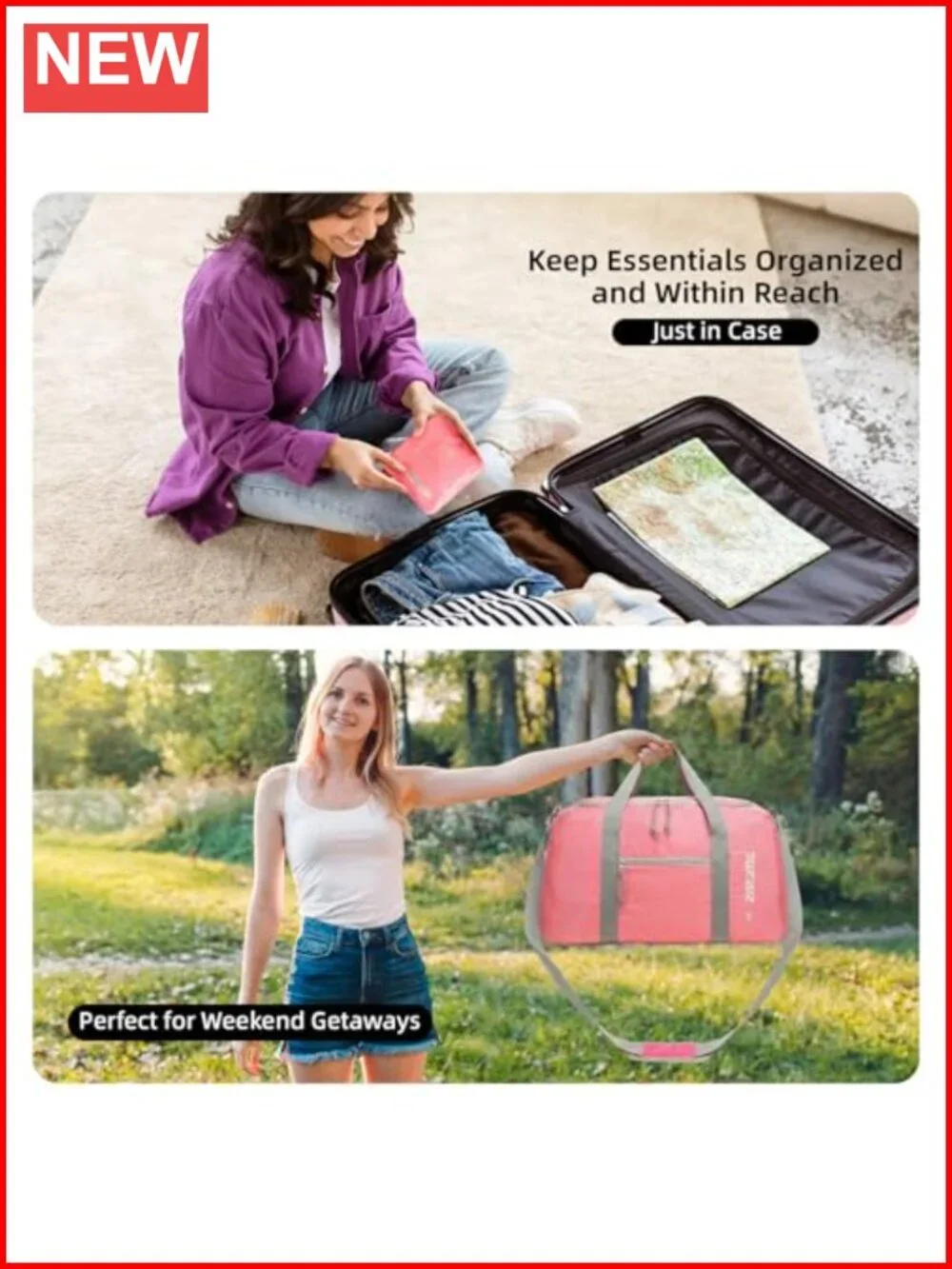 85L Foldable Heavy Duty Travel Duffle Bag Water-Resistant Luggage for Camping